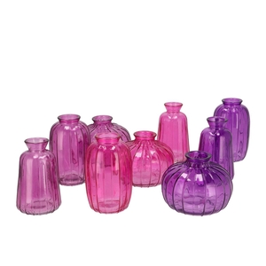 Dayah Sky Purple Mix Glass Bottle Set 3 7x11cm