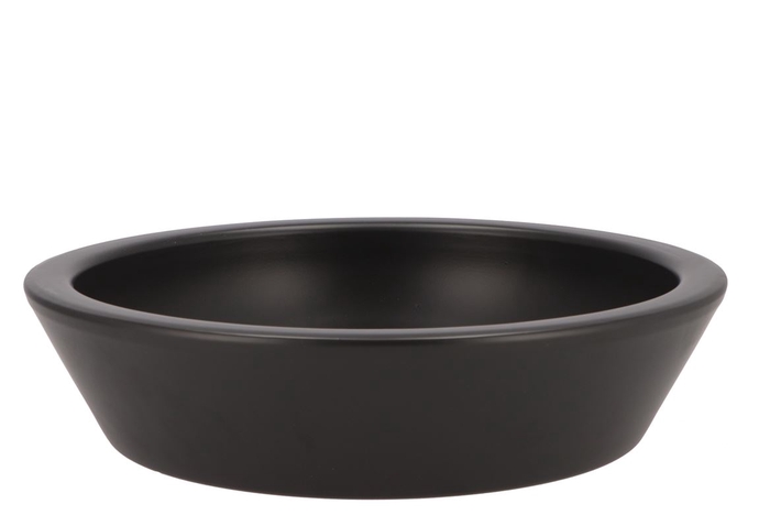 <h4>Ceramic Bowl Mat Zwart Low Round 30x7cm</h4>