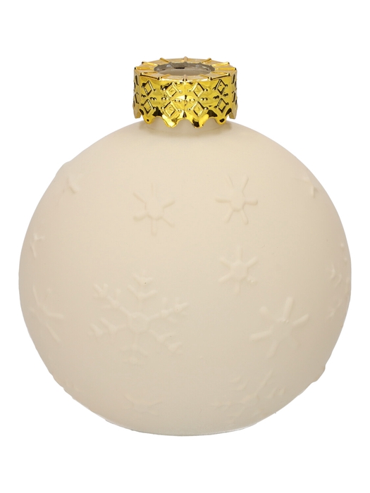 <h4>DF02-667161500 - Bottle Zina snow flake d3/9.8xh10.5 beige matt</h4>