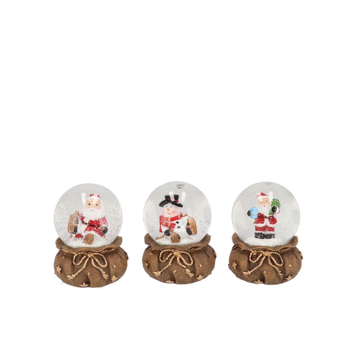 <h4>Glowy Brown X-mas Globe Ass 5x5x7cm</h4>