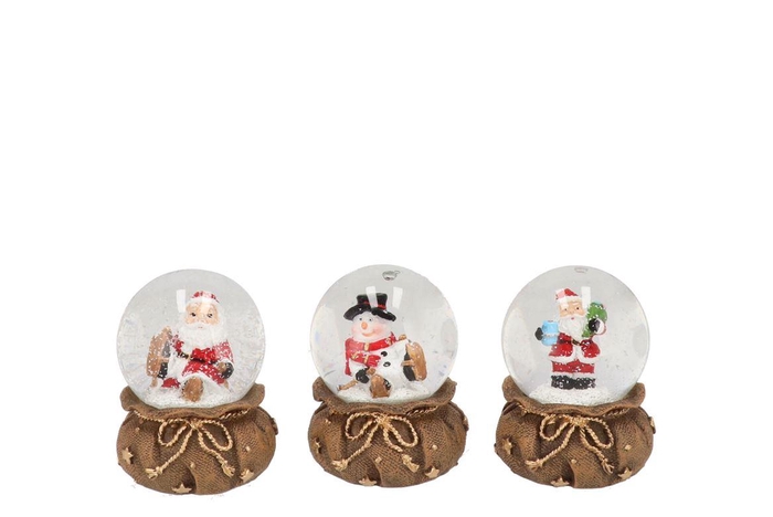 Glowy Brown X-mas Globe Ass 5x5x7cm