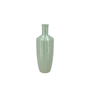 Sifan Aqua Green Vase Long 13x13x37cm