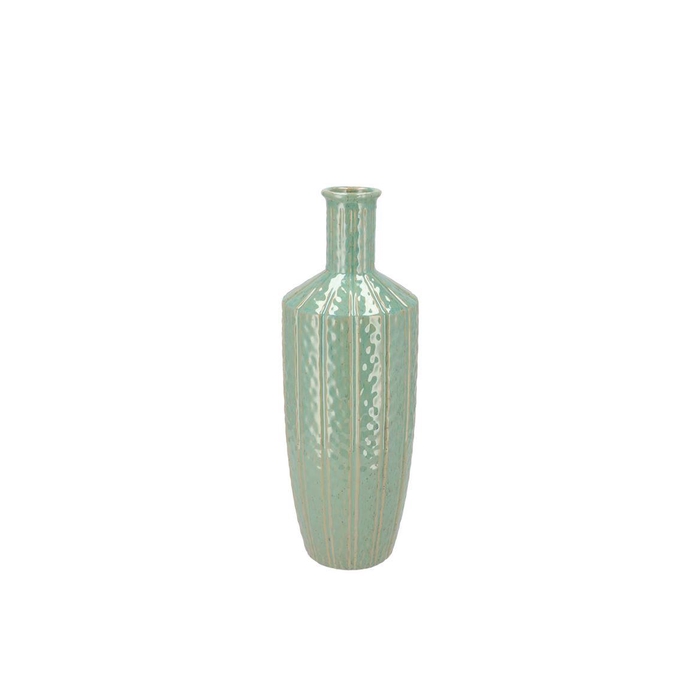 <h4>Sifan Aqua Green Vase Long 13x13x37cm</h4>