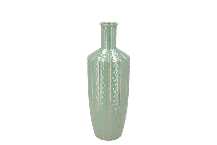 <h4>Sifan Aqua Green Vase Long 13x13x37cm</h4>