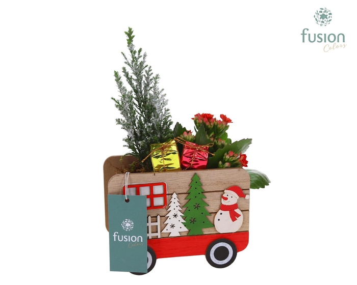 <h4>Kerst hout Autobus met Arrangement</h4>