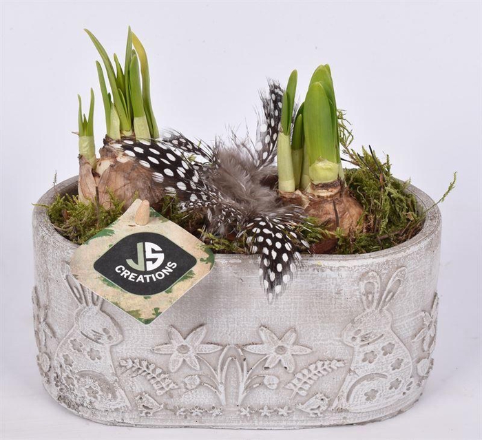 <h4>Cement ovaal voorjaars decor 17x9</h4>