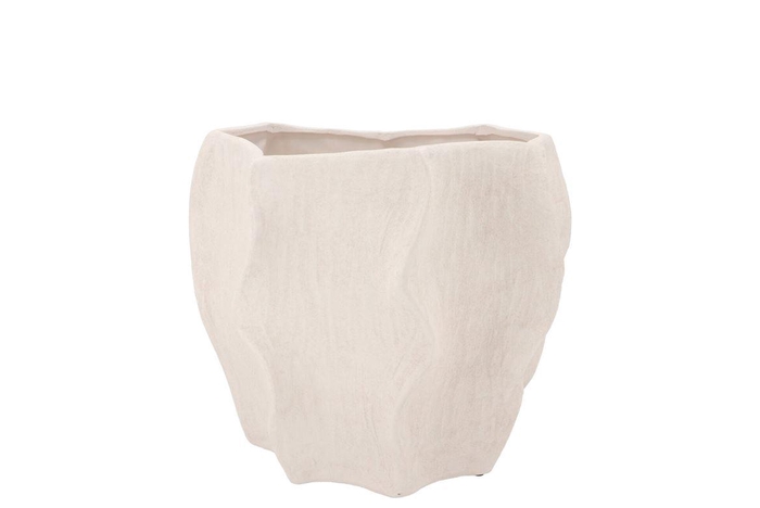 <h4>Lisboa White Pot Wave 14x14x12cm</h4>