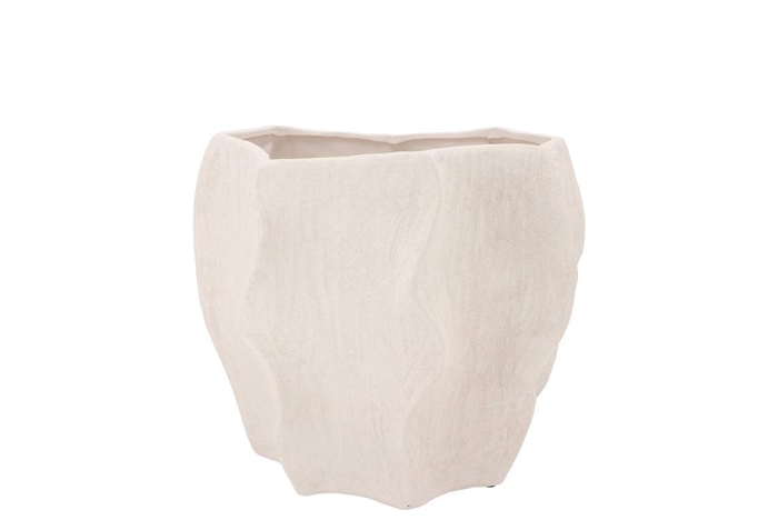 <h4>Lisboa White Pot Wave 14x14x12cm</h4>