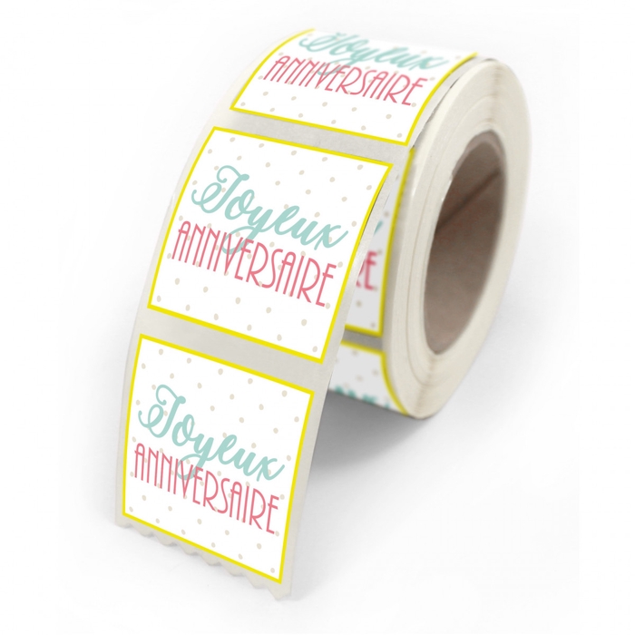 <h4>Labels Sticker 40*35mm x500 Joyeux Anniversaire</h4>