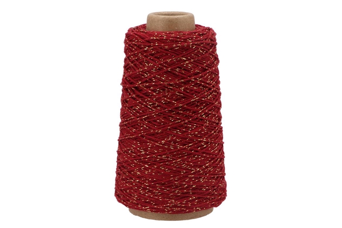 Ribbon Flax Cord Jute Red/gold 2mmx300mtr Nm