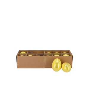 EGGS CHICKEN YELLOW GLITTER P/12