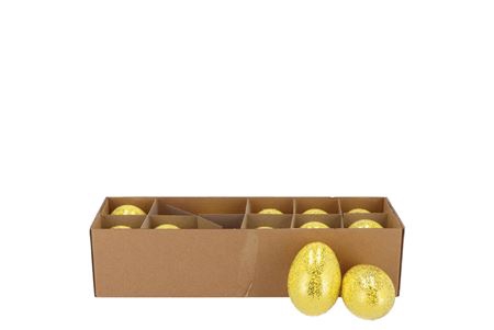 <h4>EGGS CHICKEN YELLOW GLITTER P/12</h4>