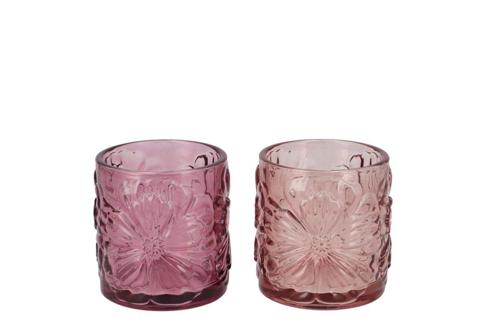 <h4>Mille Sand/old Pink T-light 9x9x10cm</h4>