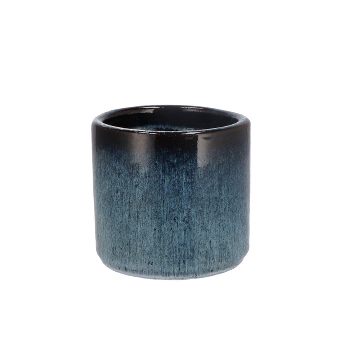 <h4>Javea Cilinder Pot Glazed Blue 11x11cm</h4>