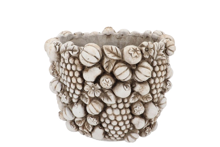 Concrete Fruit Pot Round 18x18x14cm Nm