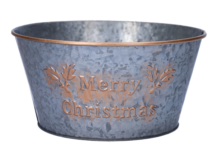 DF11-665560600 - Planter Holly d18xh9 grey / bronze wash