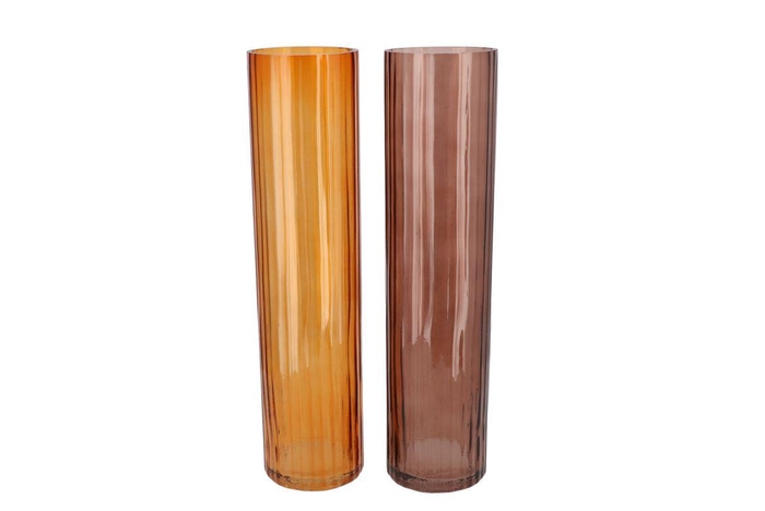 <h4>Marly Amber Brown Vase Ass 10x10x41cm</h4>