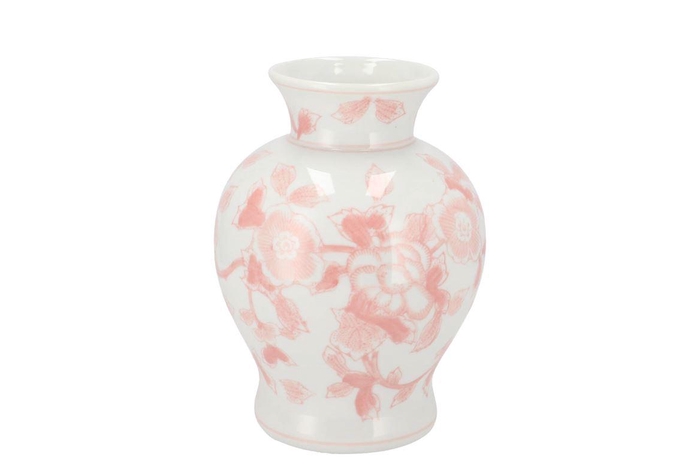 <h4>Hailey Pink Porcelain Vase Flower 17x22cm</h4>