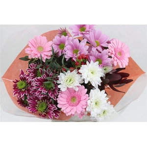 Boeket 9-10 Tak Roze