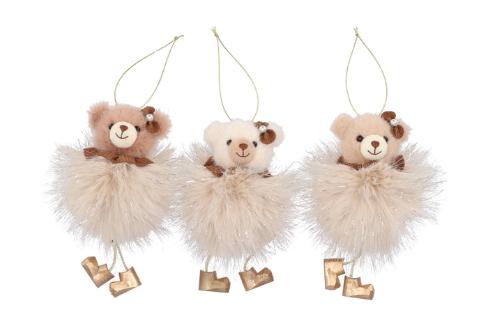Loulou Brown X-mas Hanger Bear Ass 7x7x15cm