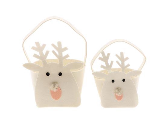 Basket Deer Gift Bag S2 H26D15