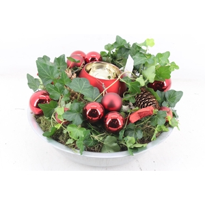 arr5 Kerst MB - Zink schaal RED 1 bolwax