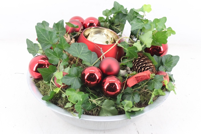 <h4>arr5 Kerst MB - Zink schaal RED 1 bolwax</h4>