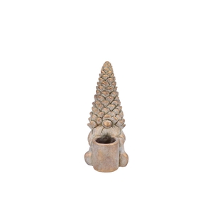 Concrete Golden Xmas Gnome T-light Ass 14x10x23cm