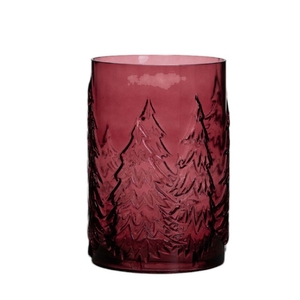 Kerst Glas cilinder Tree d16*22cm