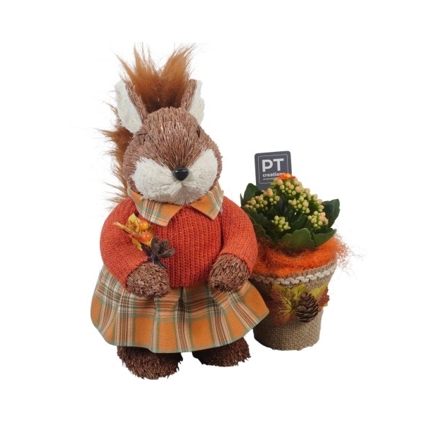 <h4>PTHI5458 Arrangement Herfst Indoor in stro figuur</h4>