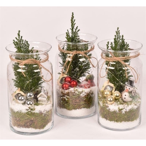 Glas cilinder met hals 16cm/h 30cm