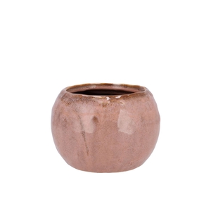 Iron Stone Old Pink Ball Pot 16x16x12cm