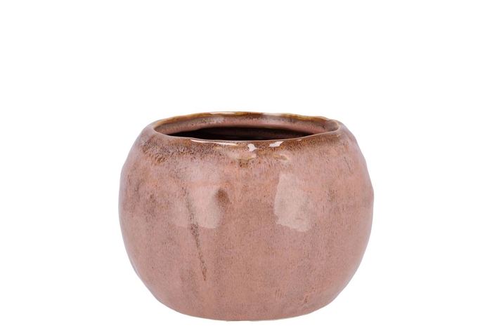 <h4>Iron Stone Old Pink Ball Pot 16x16x12cm</h4>