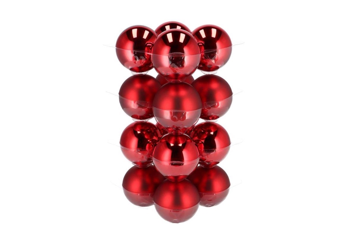 <h4>Glass Ball Glans Combi Rood 80mm P/16</h4>