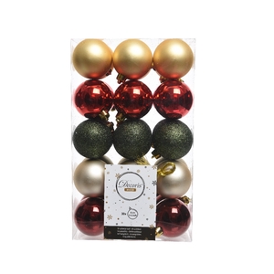 Christmas bauble Ball plastic  60mm x30 ass.