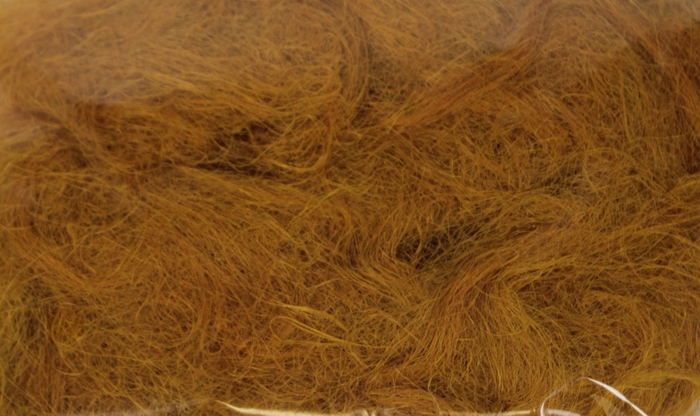 Fuzzy fibre 100 gram in poly Mustard