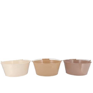 Zinc Natural Brown Mix Basic Bowl Ass 34x14x30cm