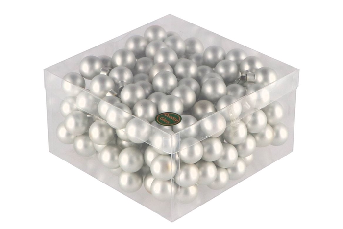 <h4>Glass Ball Matt Silver 25mm P/144 Nm</h4>