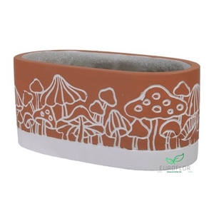 CEMENT FLOWERPOT MUSHROOM ORANGE 22X11X9,5