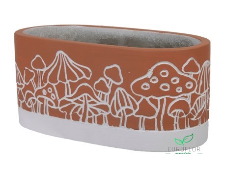 CEMENT FLOWERPOT MUSHROOM ORANGE 22X11X9,5
