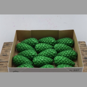 Deco Pinecone Green Laying Medium