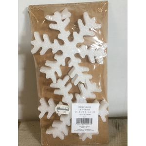 DECO FOAM SNOWFLAKES 15X23XH1,3CM 4PCS