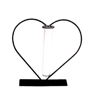 Wedding Glass Heart+1tube 14*6*19.5cm