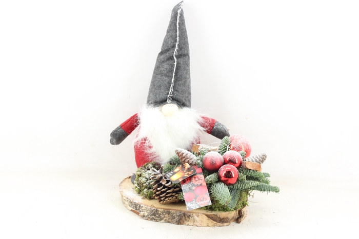 <h4>arr5 Kerst MB - Hout schijf gnome Red x1</h4>