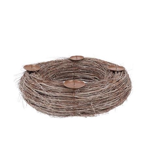 Wreath Elm Branches Natural With Candlestick 50x12