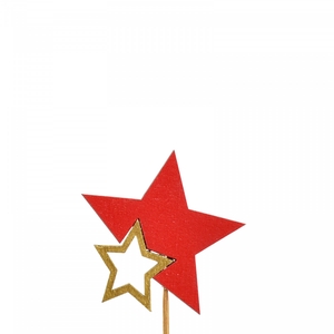 Kerst bijsteker 20cm Ster duo 7cm