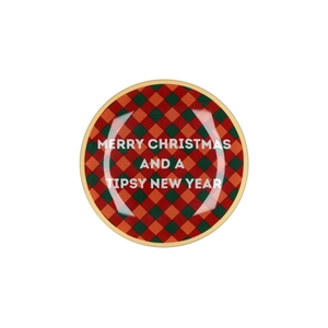 Plate Round Merry Christmas 18x18x2cm