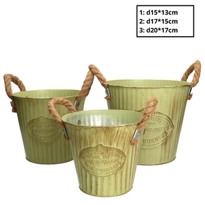 Zinc Lynx pot S/3 d20*17cm