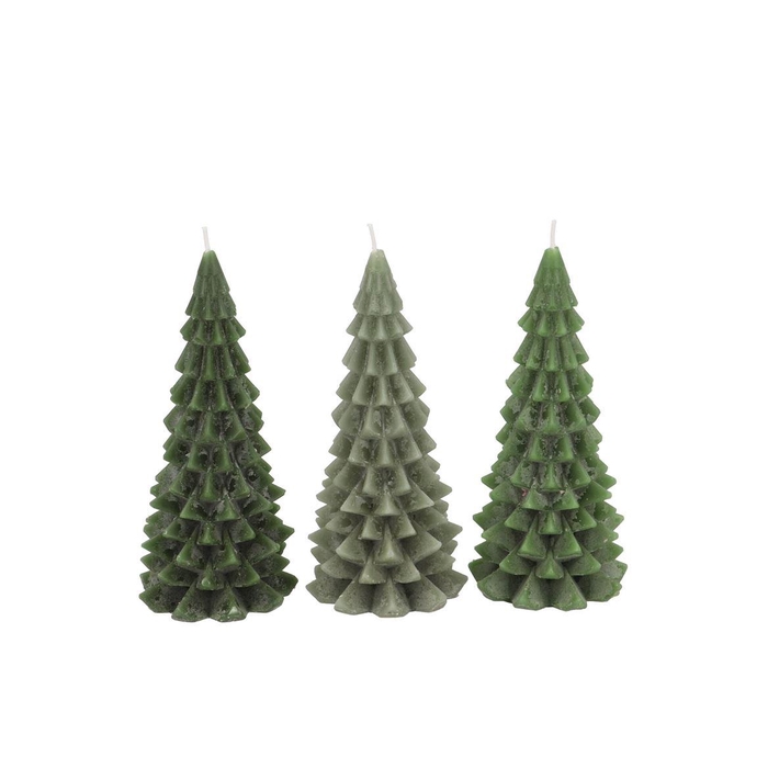 <h4>Candle Frosty X-mas Tree Majestic Green Mix 6x12cm</h4>