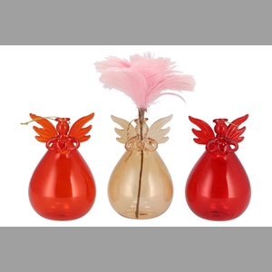 Sparkly Orange Angel Glass Vase 7x12cm